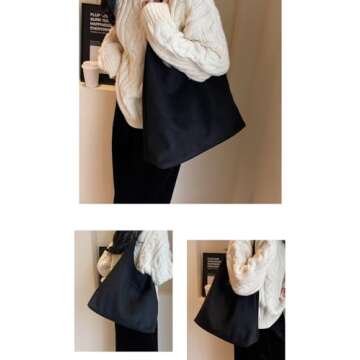 Vintage Suede Tote Bag for Women Autumn Winter 2024 Collection Retro Casual Commute Large Capacity S...
