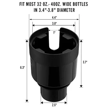 Car Cup Holder Expander for 32-40 oz Bottles in Black