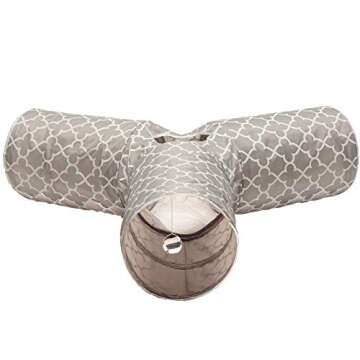 Prosper Pet Cat Tunnel - Collapsible 3 Way Quatrefoil Play Toy - Tube Fun for Rabbits, Kittens, and ...