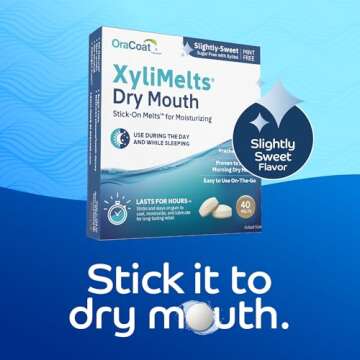 OraCoat XyliMelts for Dry Mouth - 40 Count, Moisturizing Discs, Sugar-Free