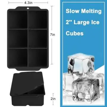 Large Ice Cube Tray with Removable Lid for Perfect Drinks