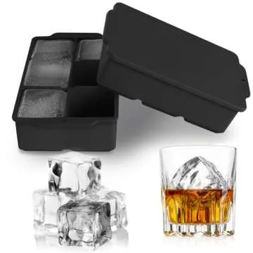 Large Ice Cube Tray with Removable Lid for Perfect Drinks