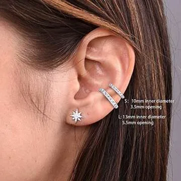 Stylish Non-Pierced Rose Gold Ear Cuffs Set of 2