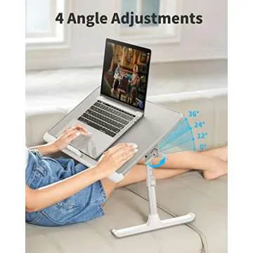 SAIJI Laptop Bed Tray Table - Adjustable and Portable Solution