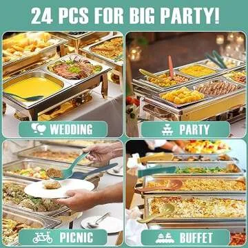 RayPard 24-Piece Reusable Wheat Straw Serving Utensils Set