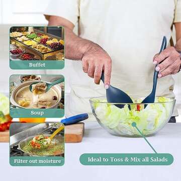 RayPard 24-Piece Reusable Wheat Straw Serving Utensils Set