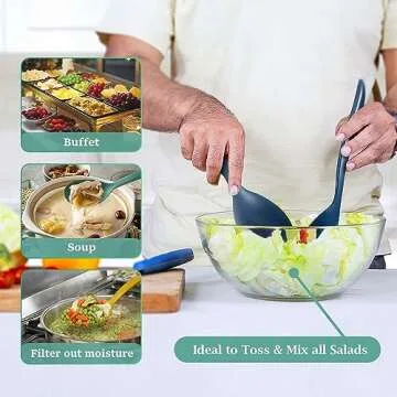 RayPard 24-Piece Reusable Wheat Straw Serving Utensils Set