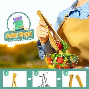 RayPard 24-Piece Reusable Wheat Straw Serving Utensils Set