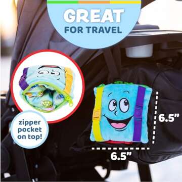 Buckle Toys - Bubbles Square - Toddler Learning Activity - Develop Motor Skills and Problem Solving - Travel Toy for Toddlers 1-3