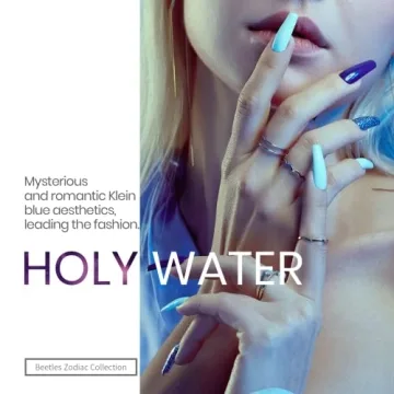 Beetles Gel Nail Polish Set 6Pcs in Blue Glitter