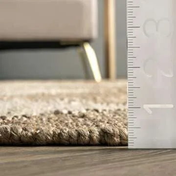 Rugs USA x Arvin Olano Louie Diamond Checkerboard Jute Area Rug: A Stylish Home Essential, 3x5, Natu...