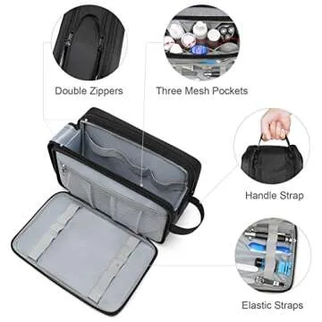 Plus Tard Men's Water-resistant Toiletry Bag Large Capacity