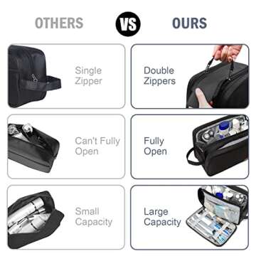 Plus Tard Men's Water-resistant Toiletry Bag Large Capacity