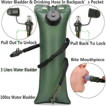 ATBP Tactical Water Hydration Pack - 3L Leakproof Bladder Backpack