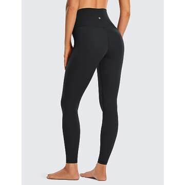 CRZ YOGA Womens Brushed Naked Feeling Workout Leggings 28"- High Waisted Gym Compression Tummy Contr...