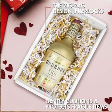 4 oz White & Gold Crinkle Cut Paper Shred Filler