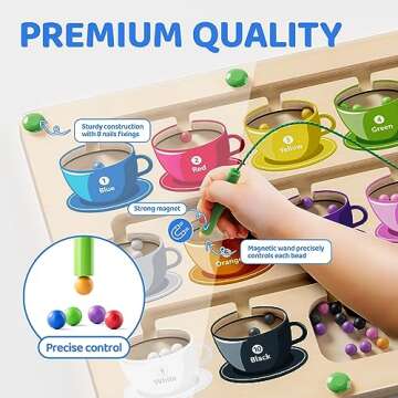 zhiwuzhu Magnetic Color and Number Maze - Montessori Toys,Learning Educational Fine Motor Toys for T...