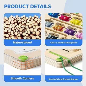 zhiwuzhu Magnetic Color and Number Maze - Montessori Toys,Learning Educational Fine Motor Toys for Toddlers Preschoolers Boys Girls,Stocking Stuffers Gift Toys for Toddler Kids