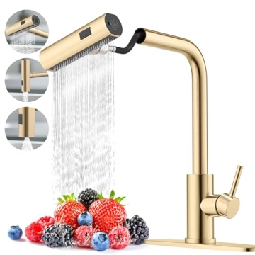 Upgrade Your Kitchen with the Brushed Gold Kitchen Faucet - Elegant & Functional