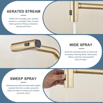 Stylish Brushed Gold Kitchen Faucet - Modern & Effective