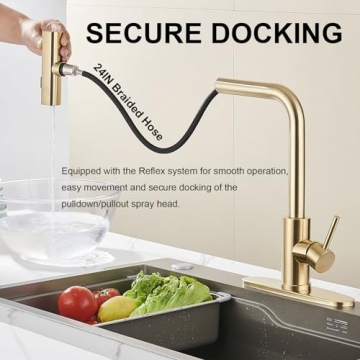 Stylish Brushed Gold Kitchen Faucet - Modern & Effective