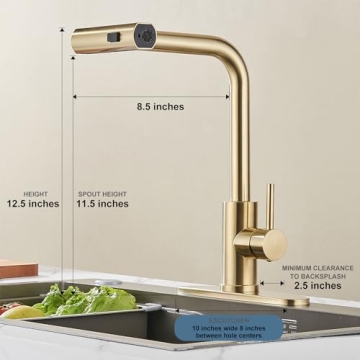 Stylish Brushed Gold Kitchen Faucet - Modern & Effective