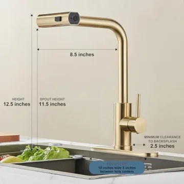 Stylish Brushed Gold Kitchen Faucet - Modern & Effective