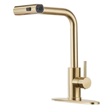 Stylish Brushed Gold Kitchen Faucet - Modern & Effective