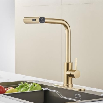Stylish Brushed Gold Kitchen Faucet - Modern & Effective