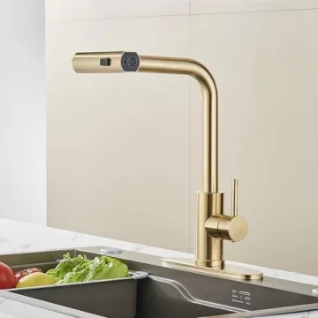 Stylish Brushed Gold Kitchen Faucet - Modern & Effective