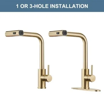 Stylish Brushed Gold Kitchen Faucet - Modern & Effective