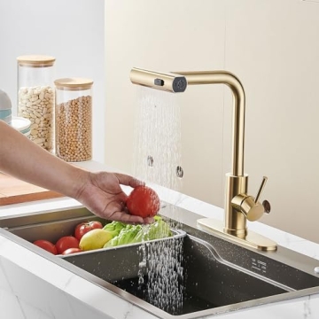 Stylish Brushed Gold Kitchen Faucet - Modern & Effective