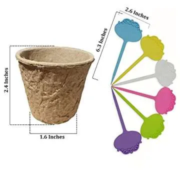 Biodegradable Peat Pots for Seedlings - 100 Pack Kit