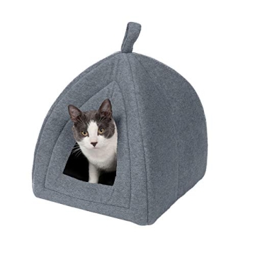 Furhaven Cat Bed Cave for Indoor Cats & Small Dogs - Cozy, Washable, Foldable Pet Tent with Removabl...