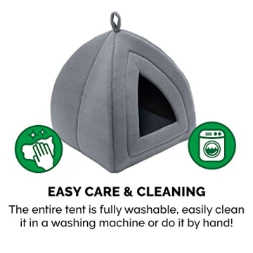 Furhaven Cozy Cat Bed Cave for Small Pets - Washable & Travel