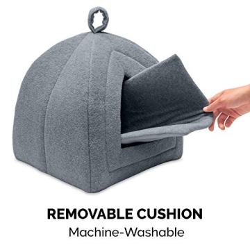 Furhaven Cozy Cat Bed Cave for Small Pets - Washable & Travel