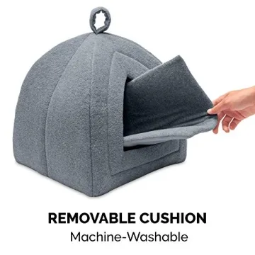 Furhaven Cozy Cat Bed Cave for Small Pets - Washable & Travel