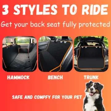 Dog Car Seat Cover for Back Seat for Cars & SUVs - Durable Pet Car Seat Cover Backseat Protector, No...