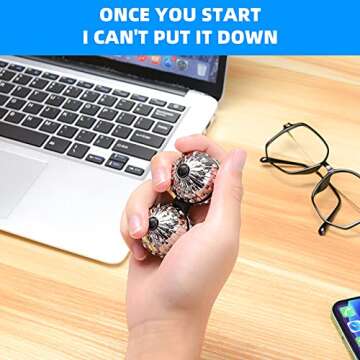 Stress Relief Fidget Toy, Spinner Ball, Anti-Anxiety Depression ADHD Focus Assist Sensory Gadget Kid...