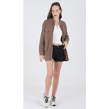 Chouyatou Women's Waffle Knit Batwing Shacket Tops