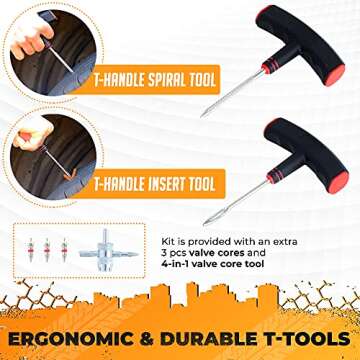 Vehiclex Tire Repair Kit for Car, Motorcycle, ATV, and More