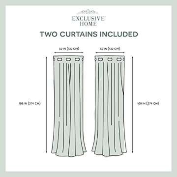Exclusive Home Curtains Academy Total Blackout Grommet Top Curtain Panel Pair, 52"x108", White