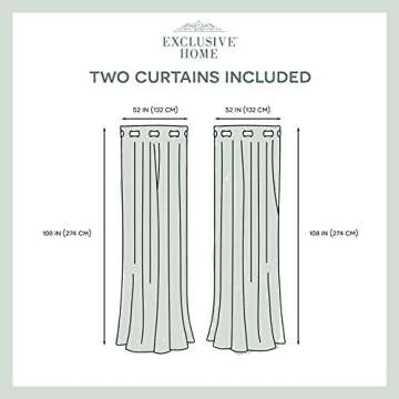 Exclusive Home Curtains Academy Total Blackout Grommet Top Curtain Panel Pair, 52"x108", White