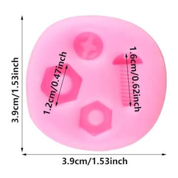 XMOLDNMS Hand Tools Silicone Mold Construction Tools Fondant Molds Screw Nut Candy Molds For Cake De...