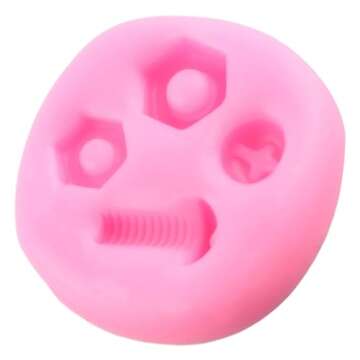 XMOLDNMS Hand Tools Silicone Mold Construction Tools Fondant Molds Screw Nut Candy Molds For Cake Decorating Cupcake Topper Chocolate Gum Paste Polymer Clay