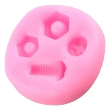 XMOLDNMS Hand Tools Silicone Mold Construction Tools Fondant Molds Screw Nut Candy Molds For Cake Decorating Cupcake Topper Chocolate Gum Paste Polymer Clay