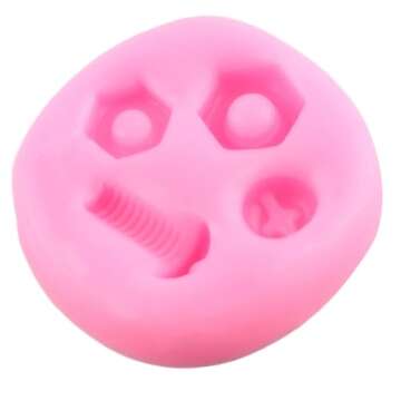 XMOLDNMS Hand Tools Silicone Mold Construction Tools Fondant Molds Screw Nut Candy Molds For Cake Decorating Cupcake Topper Chocolate Gum Paste Polymer Clay