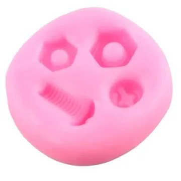 XMOLDNMS Hand Tools Silicone Mold Construction Tools Fondant Molds Screw Nut Candy Molds For Cake Decorating Cupcake Topper Chocolate Gum Paste Polymer Clay