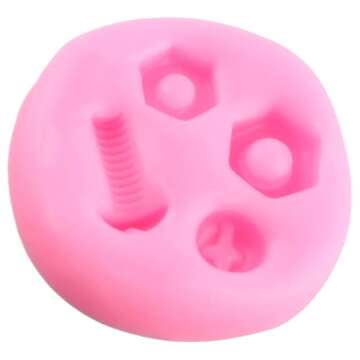 XMOLDNMS Hand Tools Silicone Mold Construction Tools Fondant Molds Screw Nut Candy Molds For Cake Decorating Cupcake Topper Chocolate Gum Paste Polymer Clay