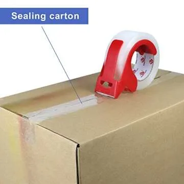 BOMEI PACK Heavy Duty Packaging Tape with Dispenser - 3 Rolls, Total 330Y, 2.6 mil, 1.88 inch x 110 Yards, Clear Packing Tape Refills for Shipping, Mailing, Moving & Storage